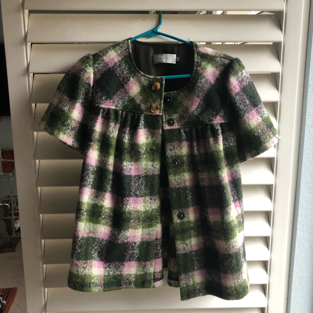 Badgley Mischka jacket wool plaid excellent condition so M